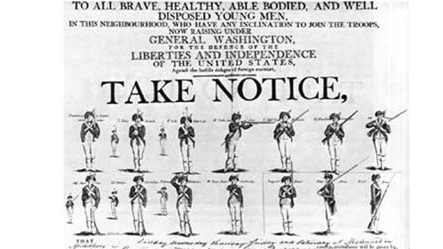 Continental Army Recruitment Poster