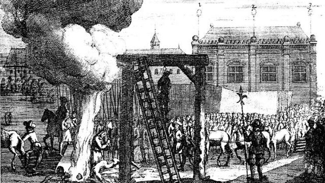 Oliver Cromwell's Body Hanging