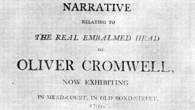 Detail Of Pamphlet Advertising Oliver Cromwell's Head