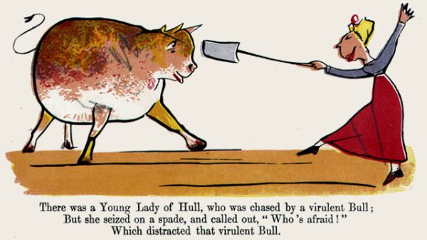 Edward Lear's illustration for his limerick: There was a Young Lady of Hull
