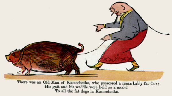 Edward Lear's illustration for his limerick: There was an Old Man of Kamschatka