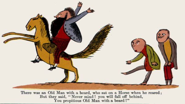 Edward Lear's illustration for his limerick: There was an Old Man with a beard