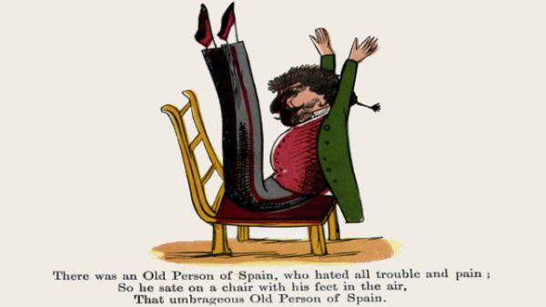 Edward Lear's illustration for his limerick: There was an Old Person of Spain