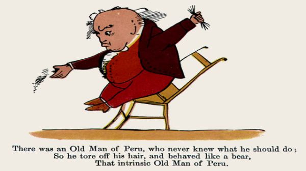 Edward Lear's illustration for his limerick: There was an Old Man of Peru