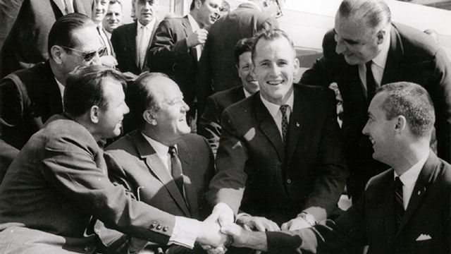 Yuri Gagarin Greeted By Gemini 4 Astronauts